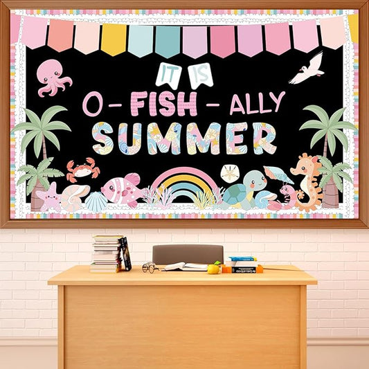 Sea Animals Classroom Bulletin Board Decorations Summer Bulletin Board Set Under The Sea Fish Paper Cutouts for Kindergarten Primary School Summer Ocean Theme Party Wall Decor Supplies
