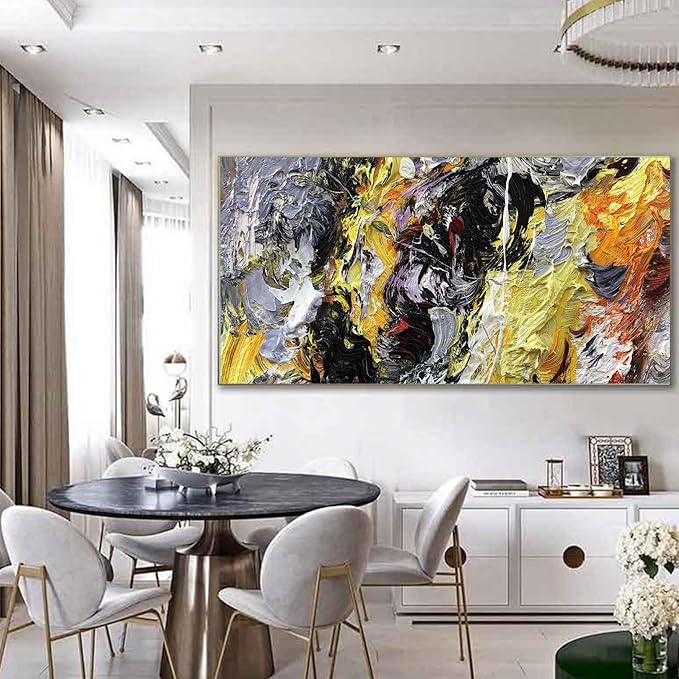 GYJAGHL Textured Painting Artwork Modern Picture For Office Wall Art Large Canvas Wall Art Textured Painting Artwork Modern Picture For Office Large Canvas Art（60X30 inchs）
