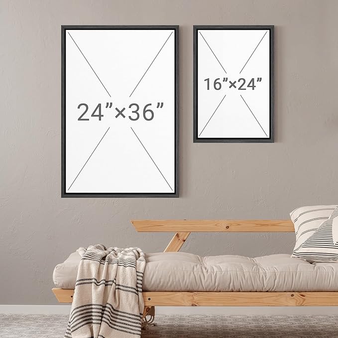 MUDECOR Framed Wall Art Print Set Neutral Cloudscape Soft Beige Abstract Sky Illustrations Modern Art Boho Decorative Colorful Chic for Living Room, Bedroom, Office - 24"x36"x3 Black