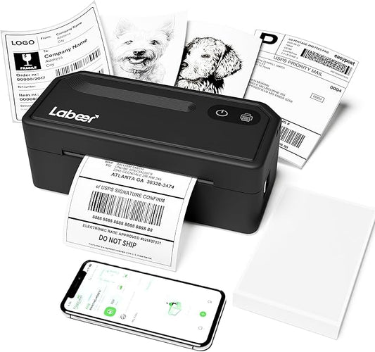 Labeer Bluetooth Thermal Label Printer, 4x6 Wireless Label Printer for Shipping Packages, Small Business Office or Home, Compatible with Windows, Mac, Android, iOS, Shopify, Etsy, UPS