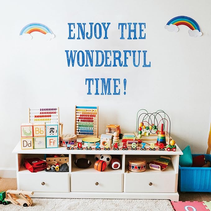 Glitter Bulletin Board Letters 155 Pieces 4 Inch Letter Stickers for Poster Board Stick on Letters for Bulletin Board Display Home School Classroom Decor(Blue)