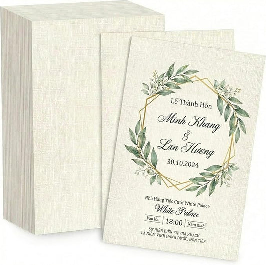 120 Sheets Linen Textured Cardstock Paper for Printing, Premium Thick Ivory Cardstock Paper 8.5x11 - Thick but Printer-Friendly Card Stock for Wedding Baby Shower Invitations and Mixed Media Projects