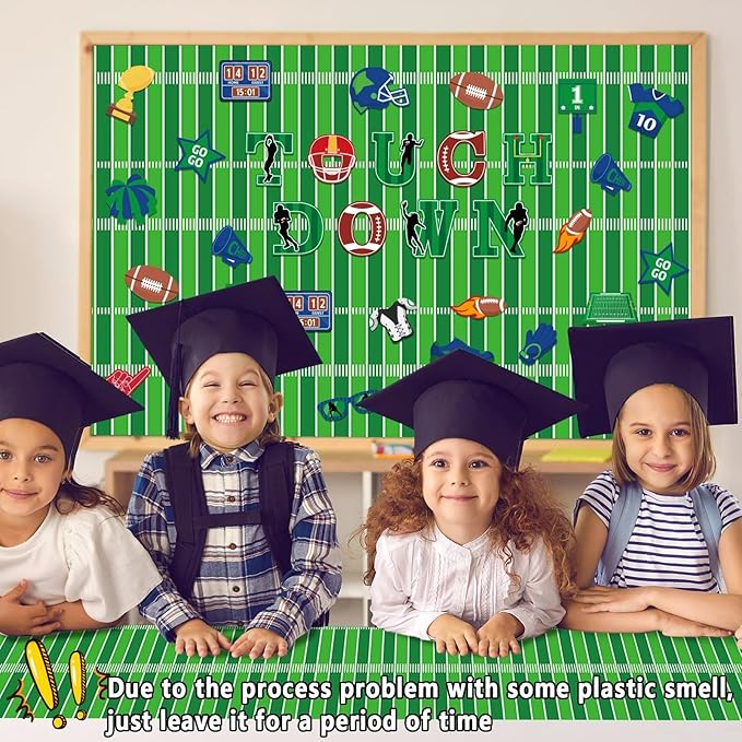Football Bulletin Board Roll Plastic Bulletin Board Roll 15.75inch x 23ft Peel and Stick Anti Wrinkle Bulletins Boards for Football Party 2026 Classroom Sports Wrap Supply Wall Decoration
