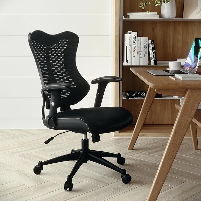Flash Furniture Kale High Back Designer Black Mesh Executive Swivel Ergonomic Office Chair with Adjustable Arms