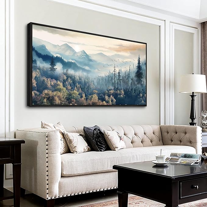 Wapluam Canvas Wall Art, Framed Landscape Forest Trees for Living Room, Bedroom, Office - Ready to Hang