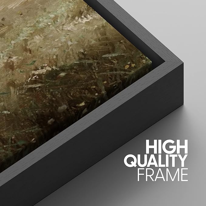 SIGNWIN Framed Canvas Print Wall Art Woodland Nursery Decor Set Watercolor Country Field Landscape Pasture Nature Abstract Fine Art Nordic for Living Room, Bedroom, Office - 24"x36"x3 Black
