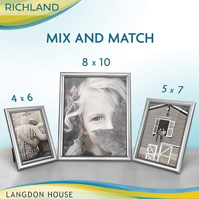 Langdon House 5x7 Silver Picture Frame - Distinguished Edging for Classic Style - Richland Collection