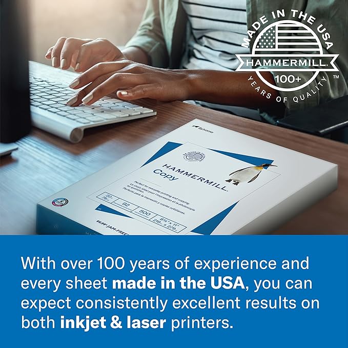 Hammermill Cardstock, Premium Color Copy, 100 lb, 19 x 13-100 Bright, Made in the USA Card Stock, 133242C, White - 3 Pack (750 Sheets)
