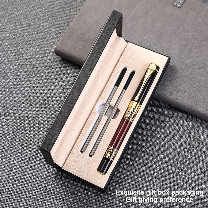 YIVONKA Ballpoint Pen Black Refill,business pens,Luxury Pen,Best Ball Pen Gift Set for Men & Women Professional Executive,Office,Nice Pens Classy Gift Box… (Red)