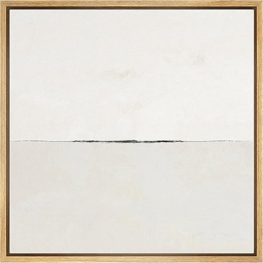SIGNWIN Framed Canvas Print Wall Art Geometric Pastel White Abstract Landscape Nature Shapes Illustrations Modern Art Decorative Contemporary Minimal for Living Room, Bedroom, Office - 24"x24" NATURAL