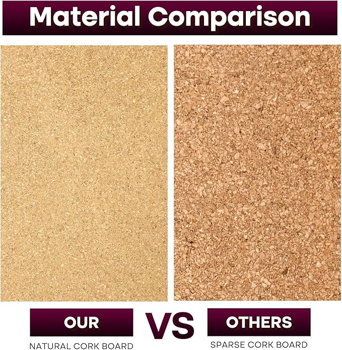 Cork Board 17 X 8 inch Self Adhesive Corkboards for Wall School Home Office 4 Pack Bulletin Boards with 100 Push Pins