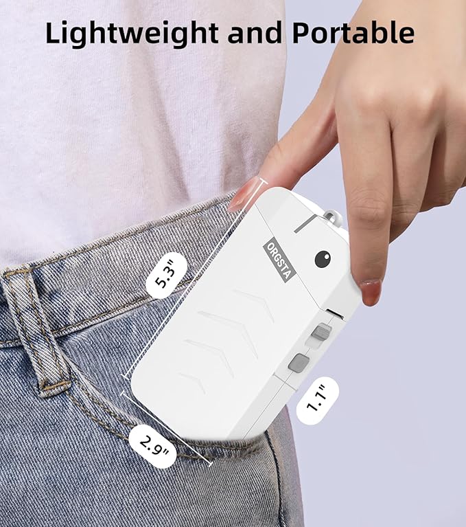 ORGSTA S001 Label Maker Machine with Tape, Portable Bluetooth Label Maker for Home and Office Organization, Thermal Label Printer with 3 Roll Label Tape - White