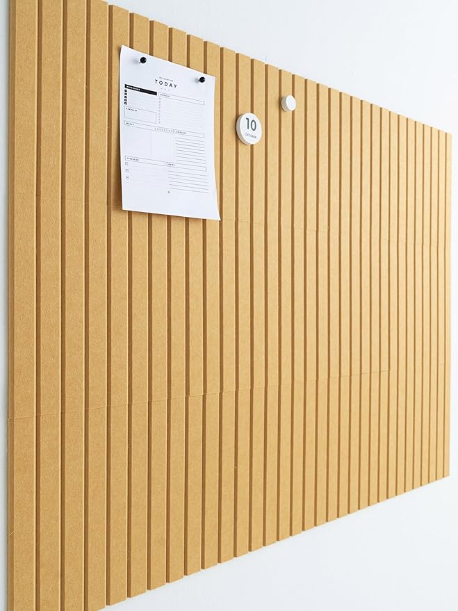 Large Bulletin Board 48"x36" - Office Wall Organizer to Replace your Old Cork Boards for Walls for Office Decor -12-pack Felt Wall Panels to Use in Home Office Decor, Classroom Decor (Mustard)