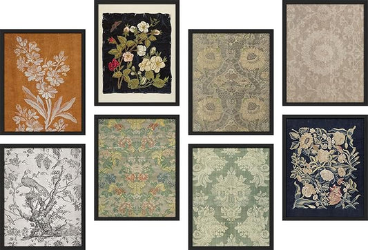 SIGNWIN Framed Poster Wall Art Set of Floral Botanical Flower Landscapes for Living Room, Bedroom, Office - 11"x14"x 8 Black