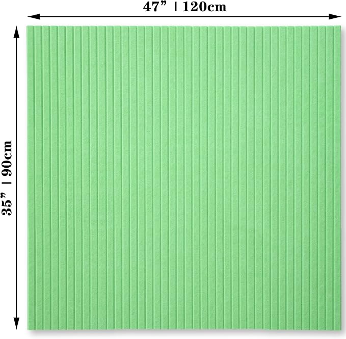 Large Cork Board Alternative-12 Pcs Self-Adhesive Felt Bulletin Board Tiles, Felt Pin Board Cork Board Tiles for Home Office Wall Decor, Tack Board 47"x35" (Green