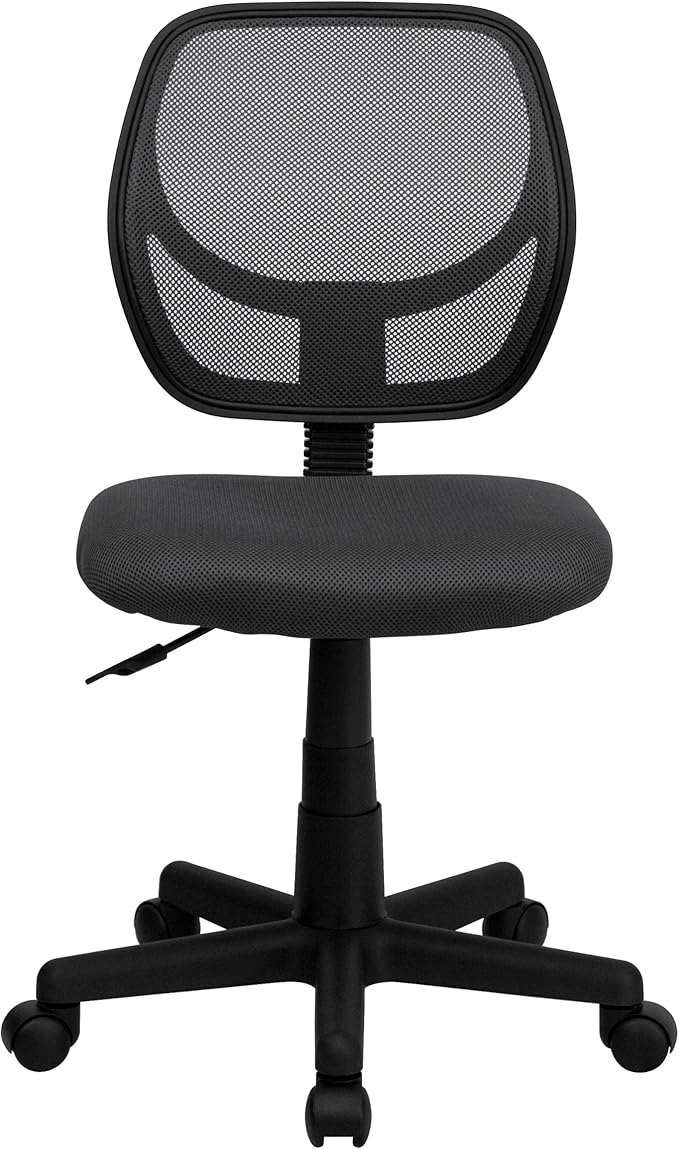Flash Furniture Neri Low Back Gray Mesh Swivel Task Office Chair with Curved Square Back