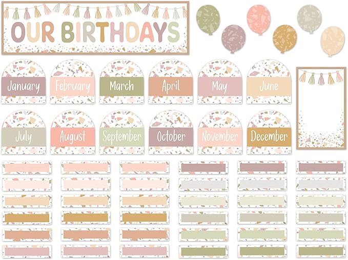 Teacher Created Resources Terrazzo Tones Our Birthdays Mini Bulletin Board (TCR7208)