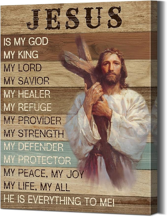 YOUHONG Jesus Christ Wall Art Christian Wall Decor Religious Pictures Poster, Lightweight Jesus Decor Religious Posters Christian Art for Home Living Room, Ready to Hang (12x15.7 Inch)
