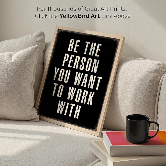Inspirational Office Decor for Men Women - 11x14 Motivational Wall Art - Black Typography Quote Poster - Professional Success Mindset Wall Decor for Home Office Workspace - Positive Encouraging Gift