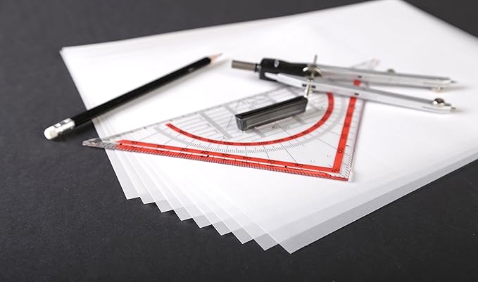 Clairefontaine - Ref 97853C - Tracing Paper (12 Sheets) - A4 Sized, 90/95g, High Transparency, Smooth Surface, Acid Free, Printable - Suitable for Ink, Marker & Pencil
