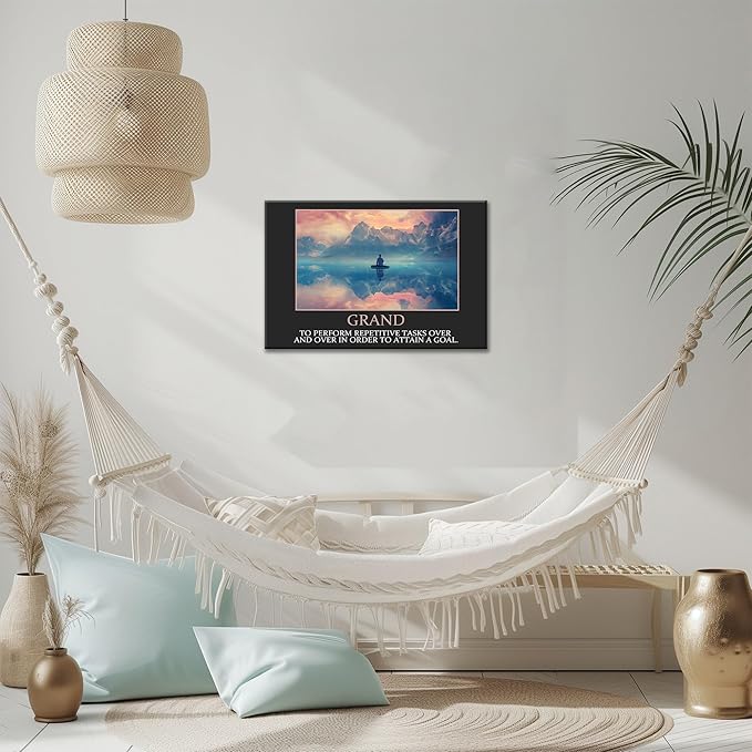 UZMKM - Office Wall Art, Motivational & Inspirational Quotes Canvas Wall Art for Home Office Wall Decor, Positive Quote Wall Decor, Company Words Poster Frame for Company Wall Decor 24x36 Inch
