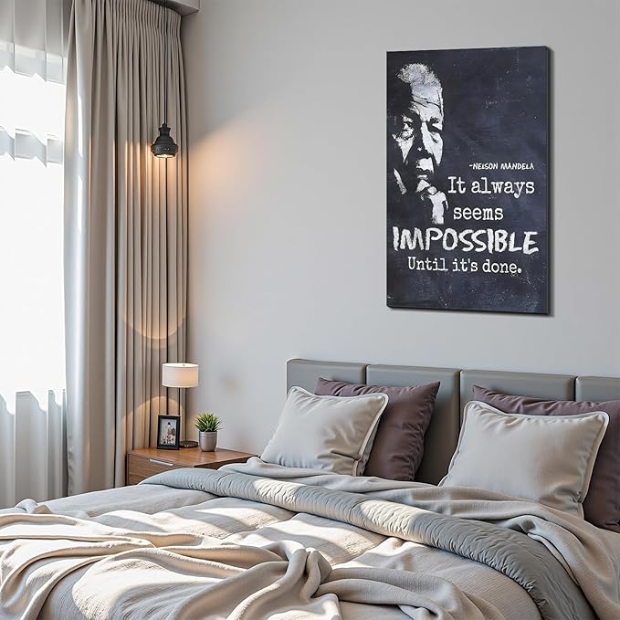 Framed Canvas Wall Art Motivational Inspirational Quote Prints Wall Decor for Office Bedroom Living Room Gym Dorm Home Man Cave Made in USA