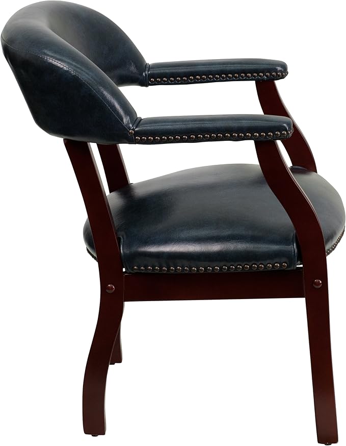 Flash Furniture Diamond Navy Vinyl Luxurious Conference Chair with Accent Nail Trim