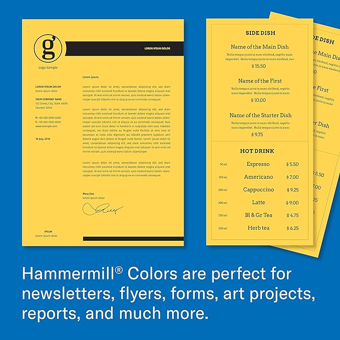 Hammermill Colored Paper, 20 lb Tan Printer Paper, 8.5 x 11-10 Ream (5,000 Sheets) - Made in the USA, Pastel Paper, 102863C