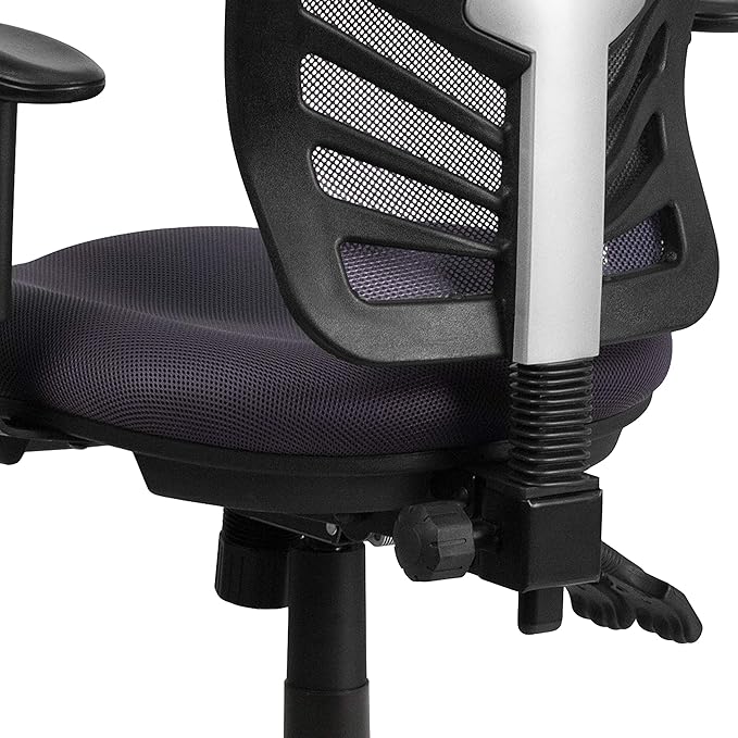 Flash Furniture Nicholas Mid-Back Swivel Office and Gaming Chair, Ergonomic Mesh Office Chair with Adjustable Lumbar Support and Height, Dark Gray