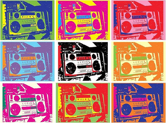 GUETTO BLASTIC RETRO BOOMBOX ABSTRACT POP ART ANDY WARHOL A4 Size SATIN PAPER PHOTO PRINT STUNNING 260GSM(297 x 210 mm or 11.7 x 8.3 inches)