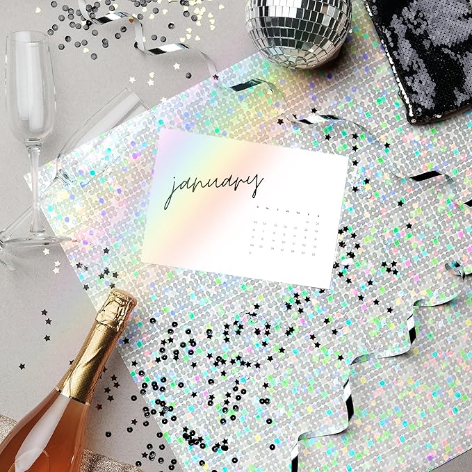 Holographic Silver Cardstock Paper 20 Sheets, 8.5x11 Inch Premium 92lb/250GSM Glitter Iridescent Mirror Paper for Invitations, DIY Crafts, Scrapbooking, Birthday Party Decorations
