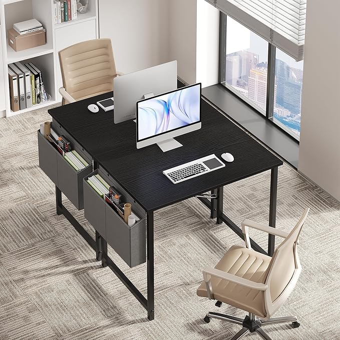 OLIXIS Computer Desk 31 Inch Home Office Desks for Small Spaces, Gaming Writing Study Work Table with Storage Bag for Bedroom, Black