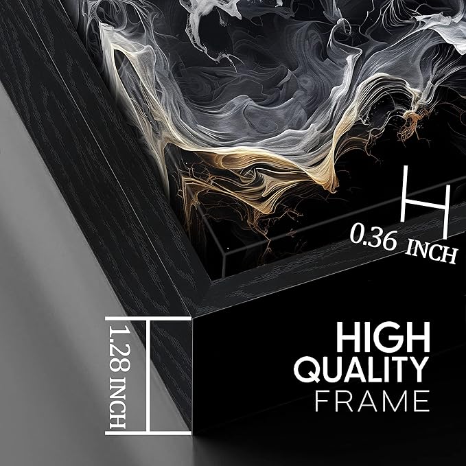 Black Art White Wall Paintings for Living Room 29"x59" Abstract Poster Pictures Wall Mountain Art for Home Hotel