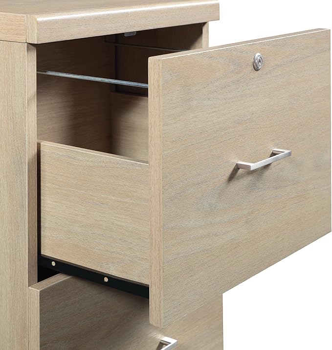 OSP Home Furnishings Alpine 2-Drawer Vertical File with Lockdowel Fastening System, 16.75 inches Wide, Norwegian Alder Finish