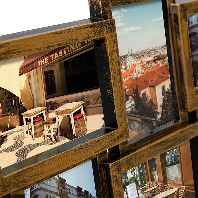 J.M.Deco Collage Picture Frames for Wall Decor, 21-Opening Reunion Family Picture Frame Set, One-Piece Photo Frames for Living Room, Bedroom, Gallery, Gold