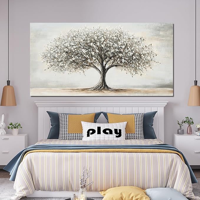 AIXMGSJS Canvas Wall Art Decor Tree of Life Wall Art Modern Large Black and White Wall Art Prints Canvas Art Decor Large Artwork for Walls Pictures for Living Room Home Office Wall Decor 29"X58"