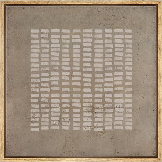 SIGNWIN Framed Canvas Print Wall Art Mid-Century Geometric Line Pattern Abstract Shapes Illustrations Modern Art Decorative Relax/Zen Nordic for Living Room, Bedroom, Office - 16"x16" Natural