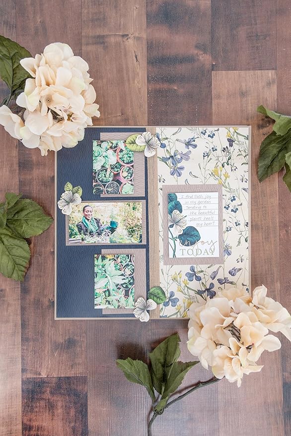 DCWV Printed Cardstock Paper 12x12, 36 Sheets of Scrapbook Paper for Crafts and Card Making, Double Sided Heavy Duty Cardstock with Foil Accents - Botanical Beauty