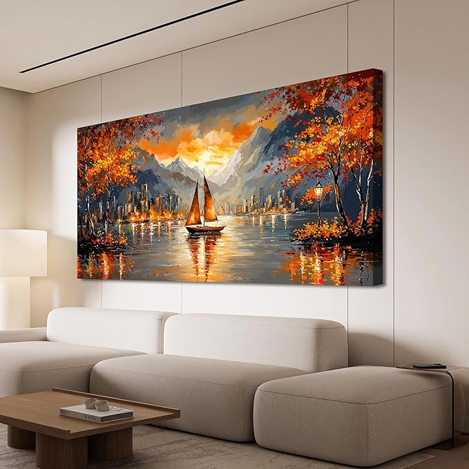 Canvas Oversized Wall Art Decor Wall Art Picture for Living Room Canvas Art Wall Decor Modern Landscape Wall Art Prints Large Coastal Wall Art Artwork for Walls Bedroom Office Home Decor 29" X 58"