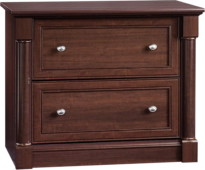 Sauder Palladia Lateral File and Library with Doors/Book Shelf, Select Cherry Finish