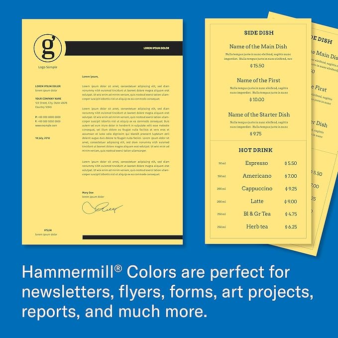 Hammermill Colored Paper, 20 lb Buff Printer Paper, 8.5 x 11-10 Ream (5,000 Sheets) - Made in the USA, Pastel Paper, 103325C