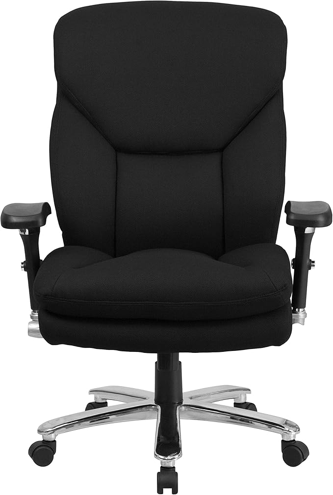 Flash Furniture Hercules Series Swivel Office Chair with Extra Wide Seat, Ergonomic High-Back Executive Chair with Padded Seat and Arms, Black