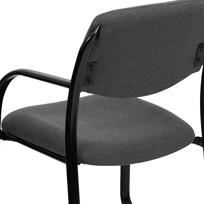 Flash Furniture Richie Gray Fabric Executive Side Reception Chair with Sled Base