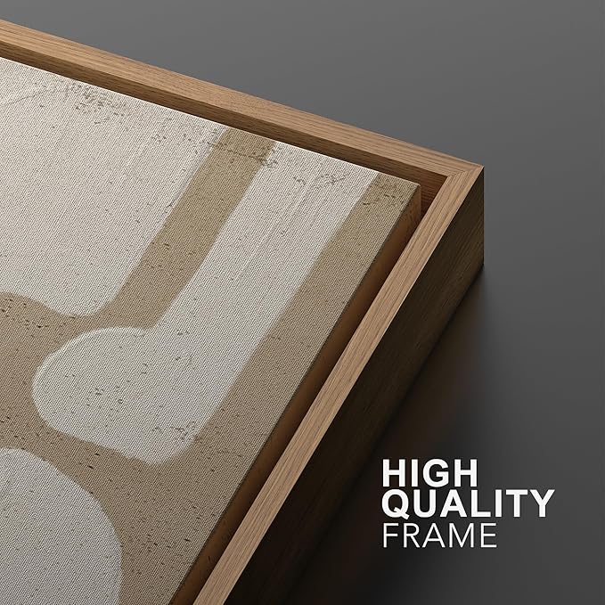SIGNWIN Framed Canvas Print Wall Art Set Sophisticated Abstract Network Beige Interlaced Lines on White Illustrations Modern Art Minimal Relax for Living Room, Bedroom, Office - 24"x36"x2 Natural