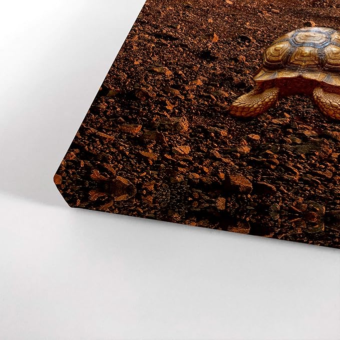 Smile Art Design Forward Inspiring Turtle and Mountain View Motivational Wall Art Canvas Print Inspirational Wall Art Entrepreneur Quote Office Living Room Decor Artwork Gift Ready to Hang 40x30