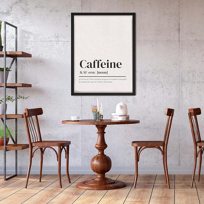 ALPINE INK CO. Caffeine Glossy Poster - Molecular Key to Unlock Alertness Wall Art - Motivational Decor for Office or Coffee Station - Energy Boosting Design - 18x24 Unframed Glossy Print