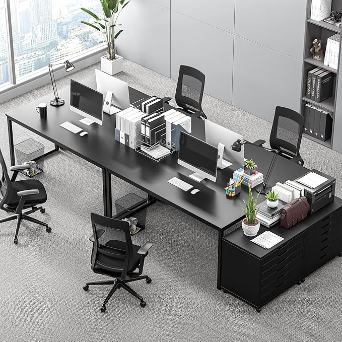 ZenStyle Computer Desk 55" Large Office Desk Computer Table Laptop PC Simple Study Writing Desk for Home Office, Black