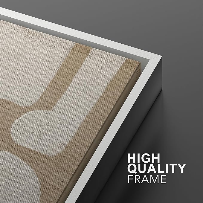 SIGNWIN Framed Canvas Print Wall Art Set Sophisticated Abstract Network Beige Interlaced Lines on White Illustrations Modern Art Minimal Relax/Calm for Living Room, Bedroom, Office - 24"x36"x2 White