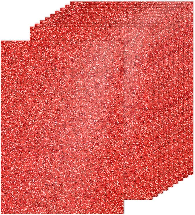 PATIKIL 20Sheets Red Glitter Cardstock, 8.3x11.7 in A4 Glitter Paper Card Stock Shiny Scrapbook 250gsm Sparkly Paper Large Shimmer for Crafts Scrapbook DIY Art Wedding Party