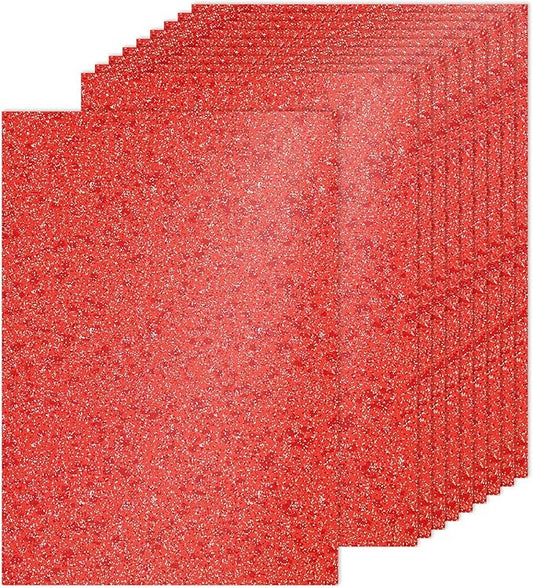 PATIKIL 20Sheets Red Glitter Cardstock, 8.3x11.7 in A4 Glitter Paper Card Stock Shiny Scrapbook 250gsm Sparkly Paper Large Shimmer for Crafts Scrapbook DIY Art Wedding Party